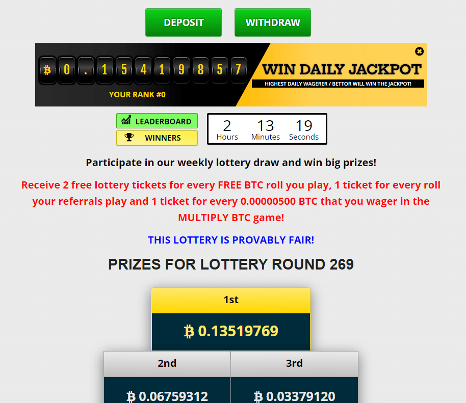 Freebitco.in lottery