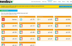 neobux earn on surveys