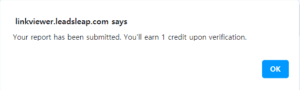 LeadsLeap report error and earn credit