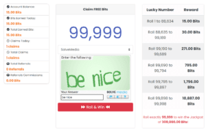 GraBTC roll the faucet and earn money