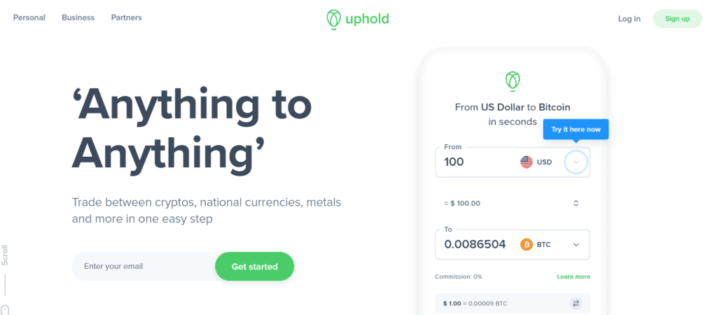 Uphold wallet for cryptocurrency