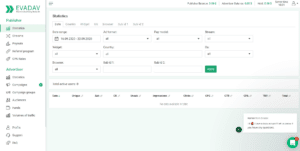 EvaDav: Make Money on Push Notifications dashboard
