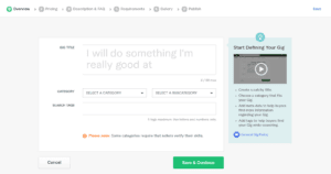 Fiverr: Best Platform for Freelancers create gig