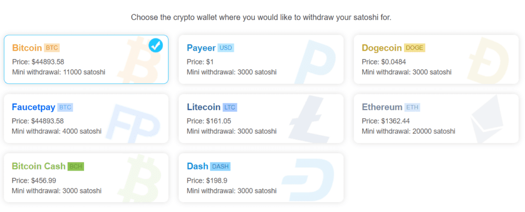 withdrawal options in coinpayu