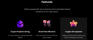 Torum: A Social Media That Pays Crypto main features