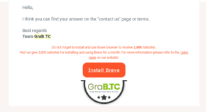 GRABTC: Scam or Not? email from GRABTC