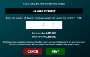 splinterlands rent cards and earn decs