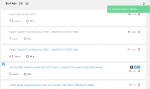 surfing ads in coinpayu