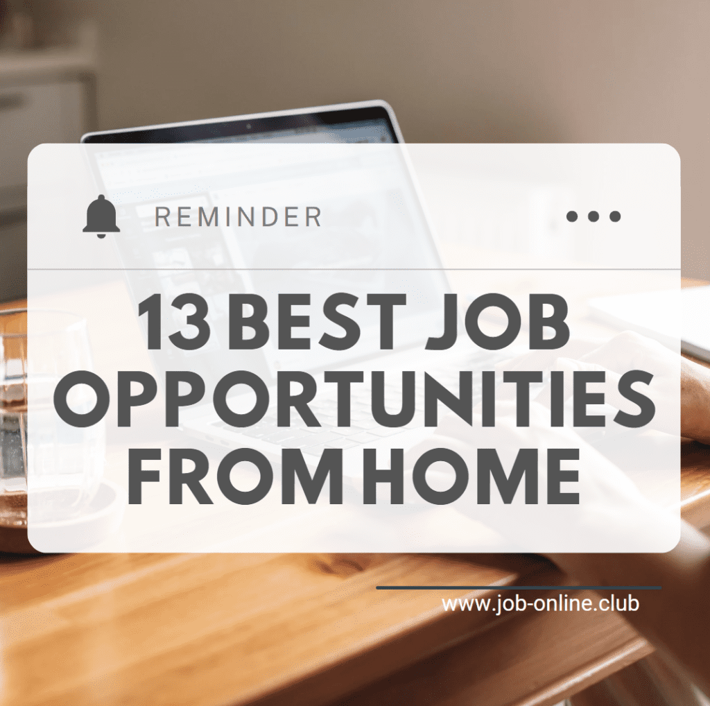 13 Best Job Opportunities from Home