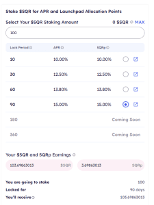 4 Main Reasons to Stake SQR and APR %